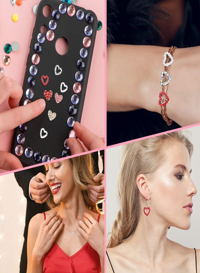 Leelosp 60 Pieces Valentines Day 3D Heart Nail Charms Heart Rhinestone Art Decals Love Crystal Gems Alloy Diamonds Decor for Valentine‘s Day Women DIY Nail Jewelry Accessories(Novel Style) - Image 5